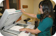 Student using copy machine
