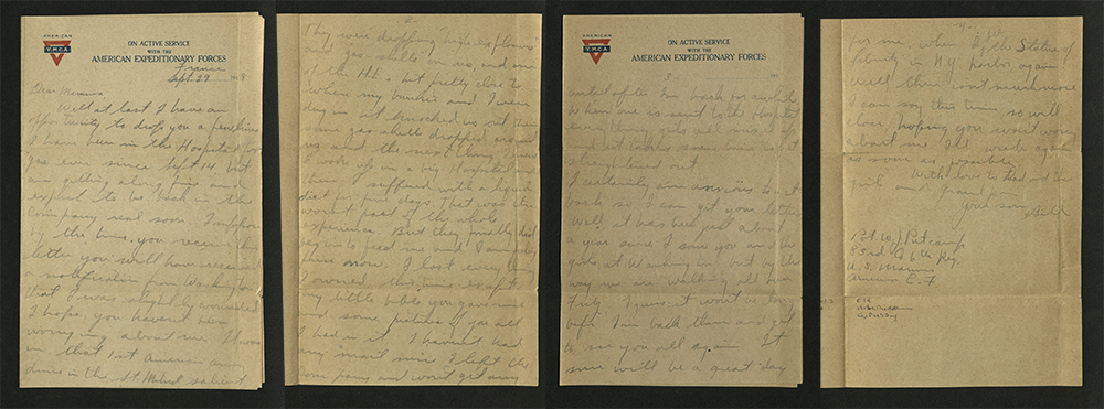 Letter from William J. Putcamp to his mother, dated 29 September 1918