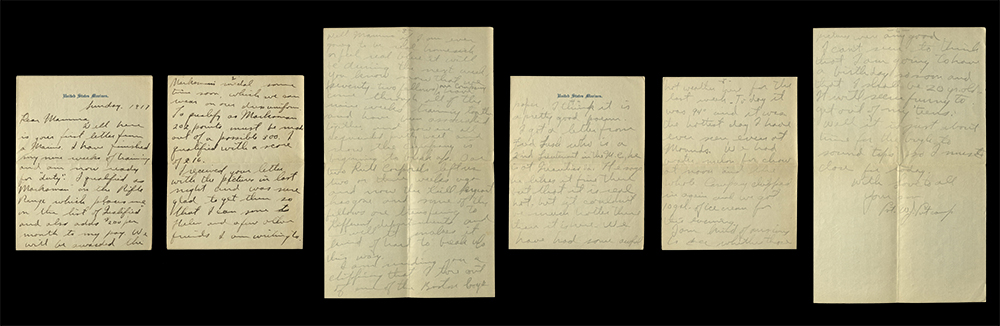 Letter from William J. Putcamp to his mother, dated Sunday 1917