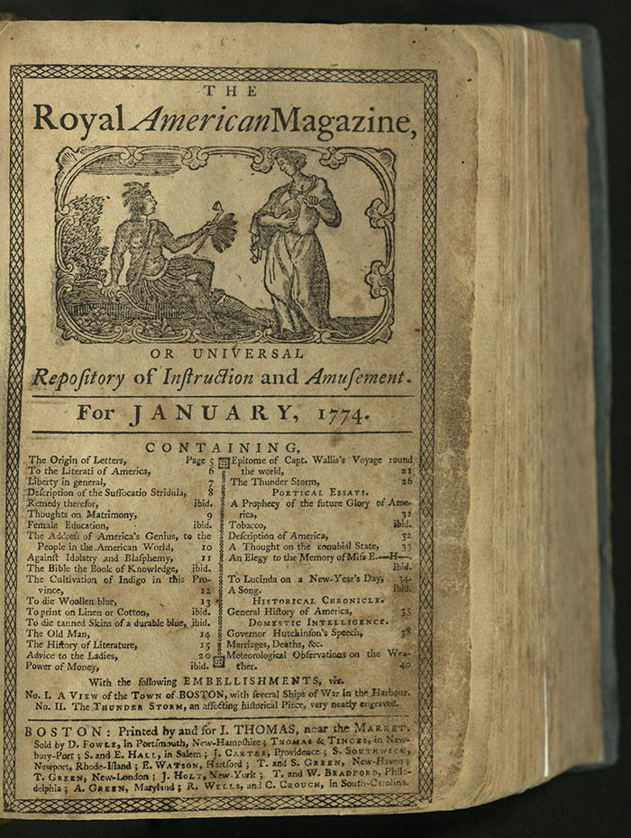 Royal American Magazine, title page