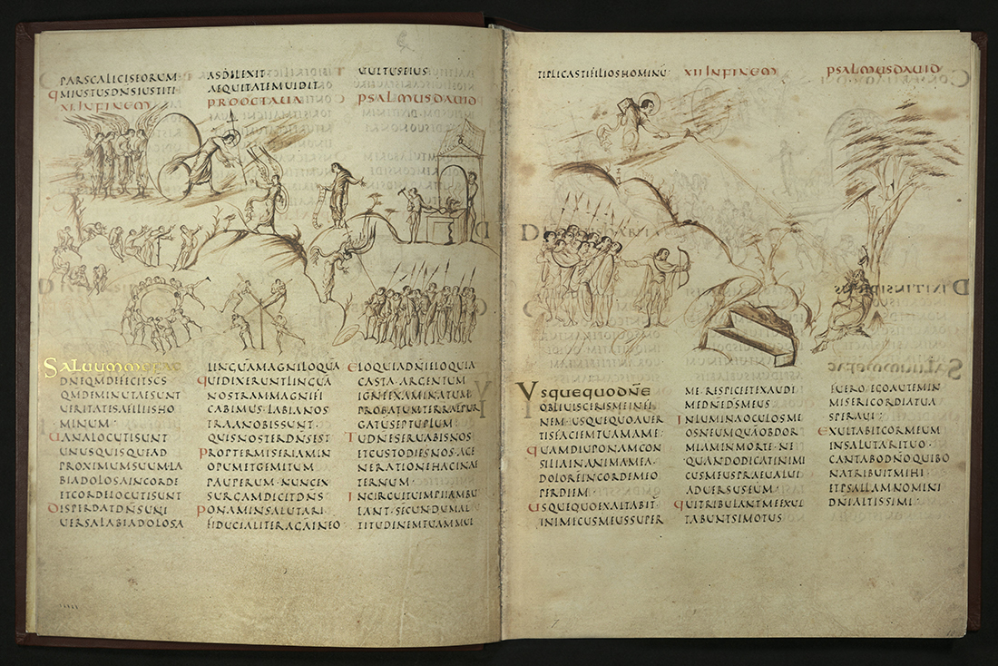 Utrecht Psalter, psalms 11 and 12