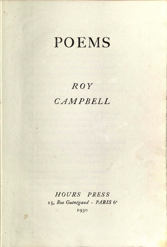 Poems, Hours Press