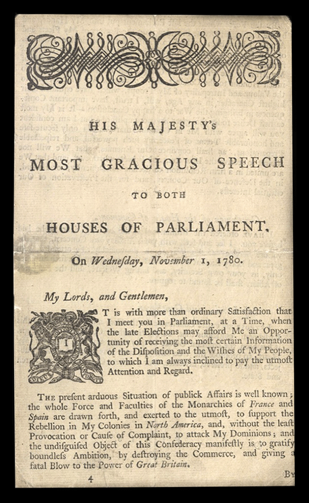 His Majesty's Most Gracious Speech (King George III)