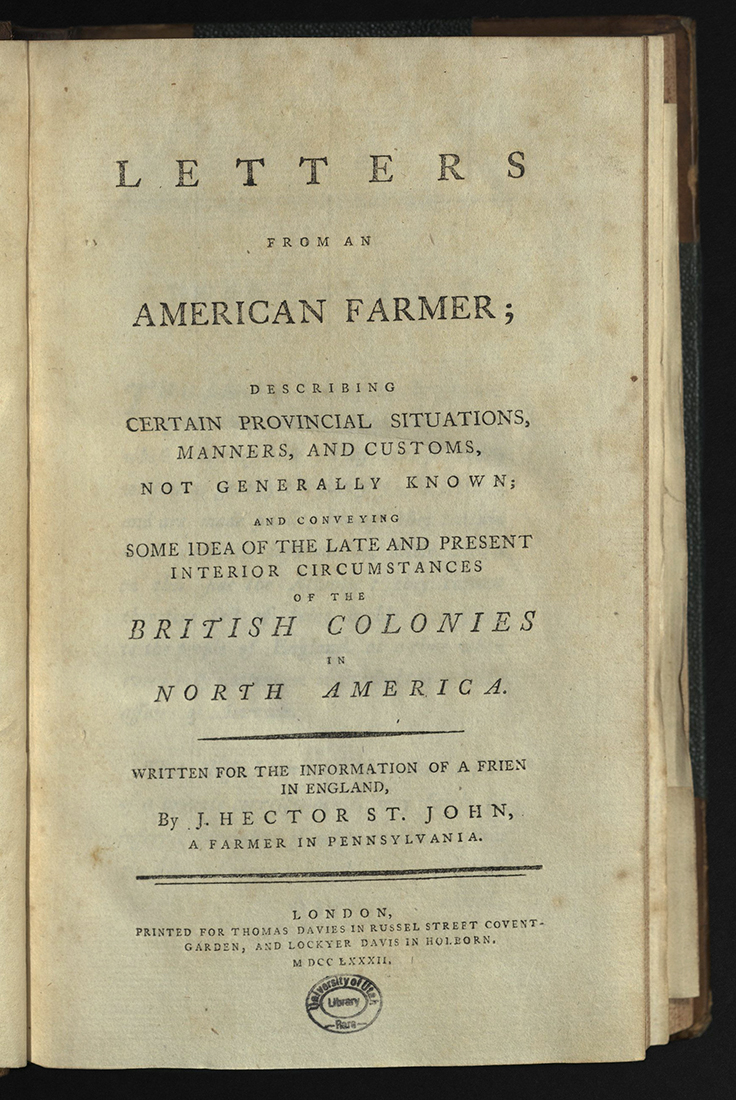 Letters from an American Farmer... Title page