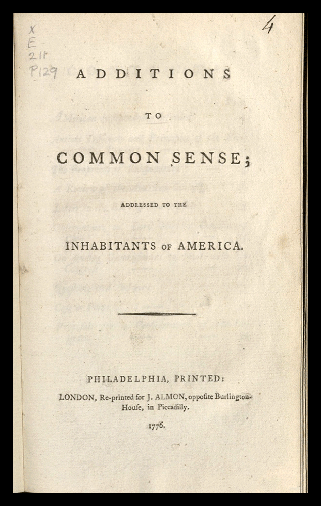 Additions to Common Sense (Paine)