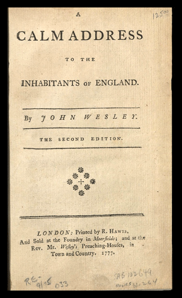 Calm Address to the Inhabitants of England (Wesley)