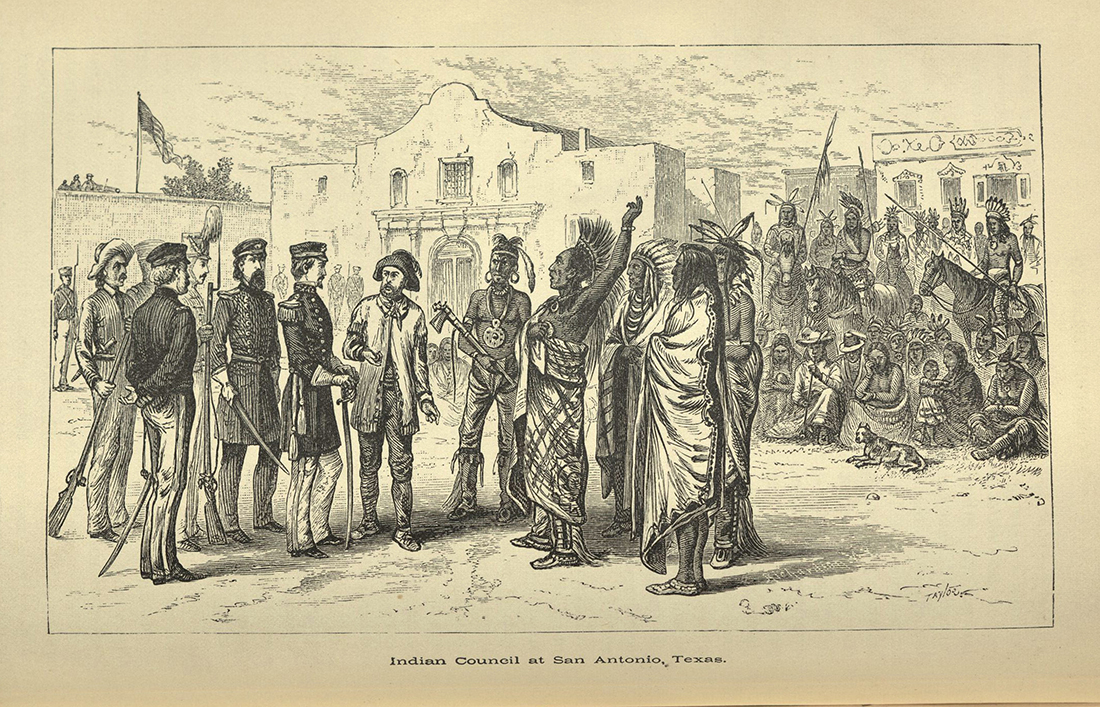 Life of General Albert Sydney Johnston... page 89 "Indian Council at San Antonio Texas"