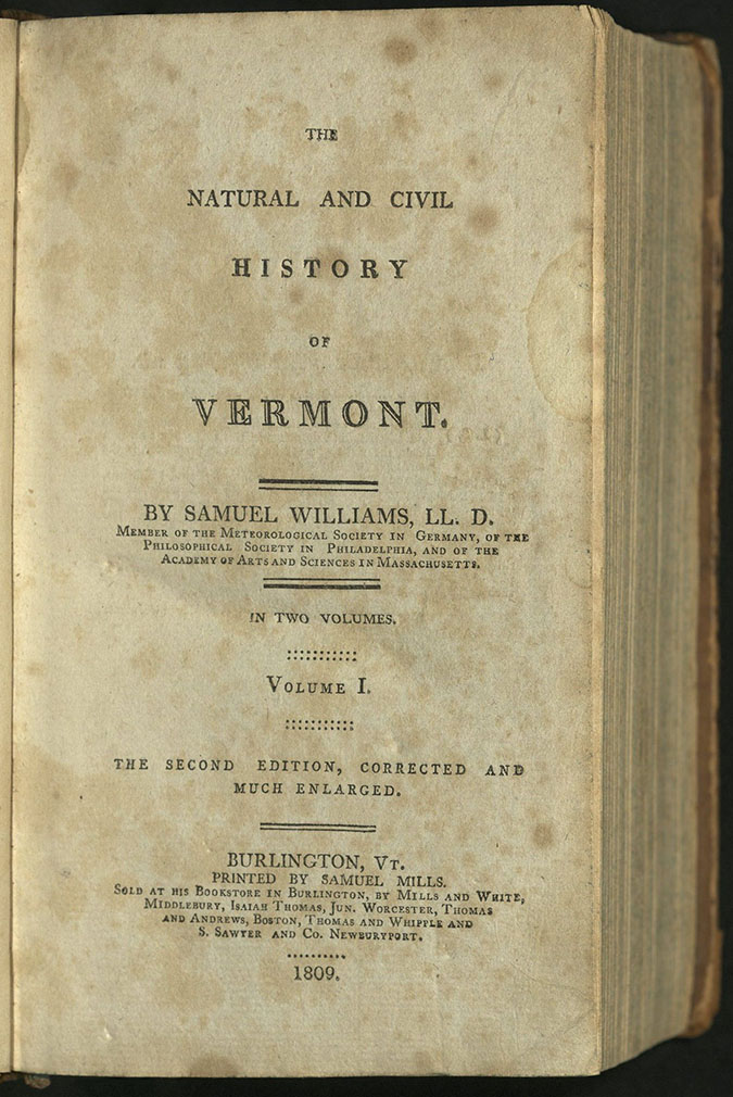 The Natural and Civil History of Vermont...