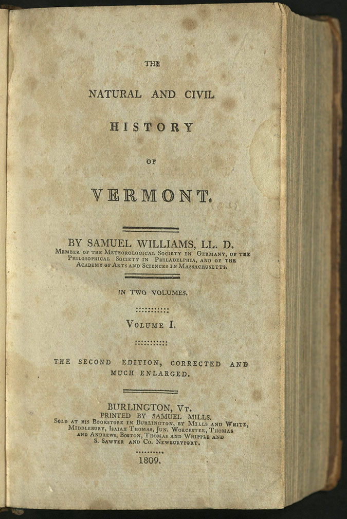 The Natural and Civil History of Vermont...