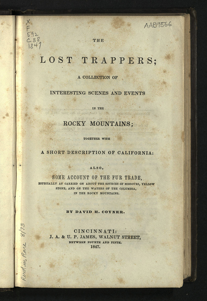 The Lost Trappers, title page