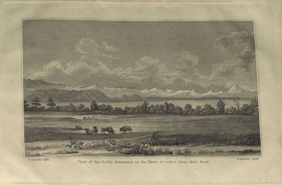 Account of an Expedition... Engraving “View of the Rocky Mountains on the Platted 50 miles from their Base”