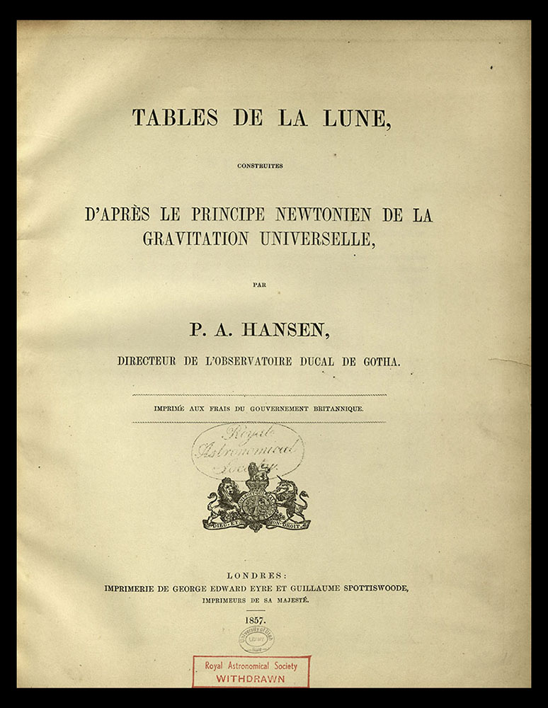 Hansen Table de la Lune