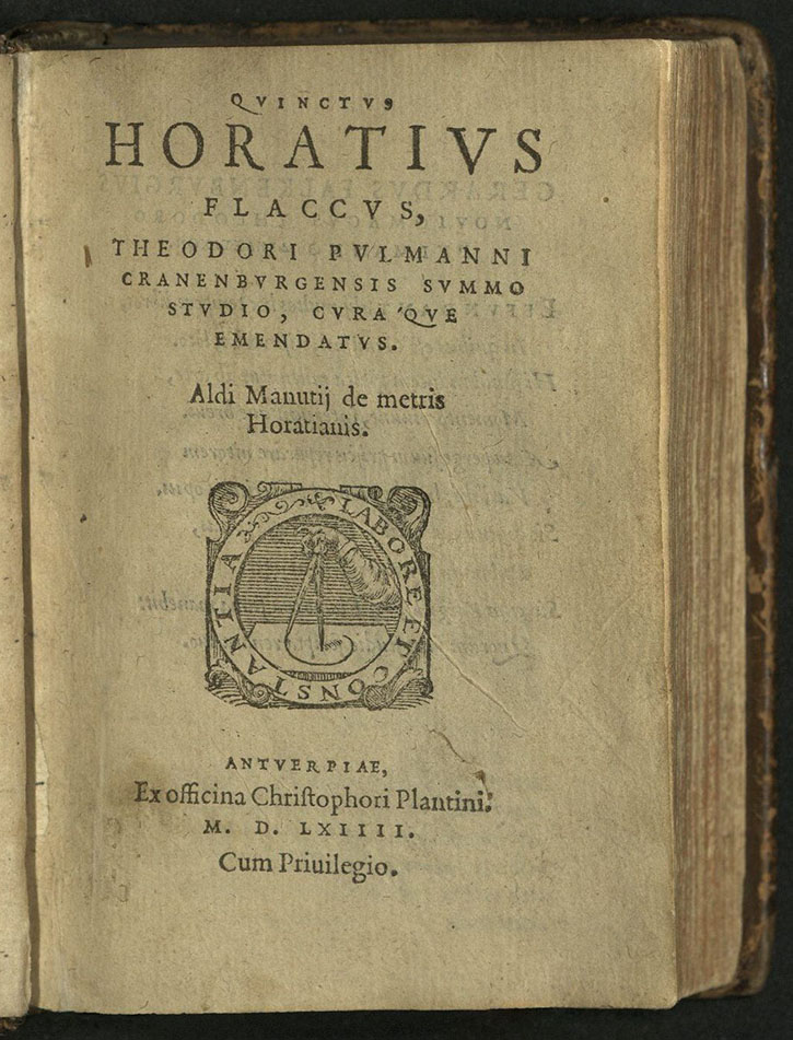 Qvinctvs Horativs Flaccvs, title page