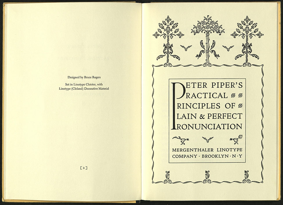 Peter Piper's Practical Principles... title page