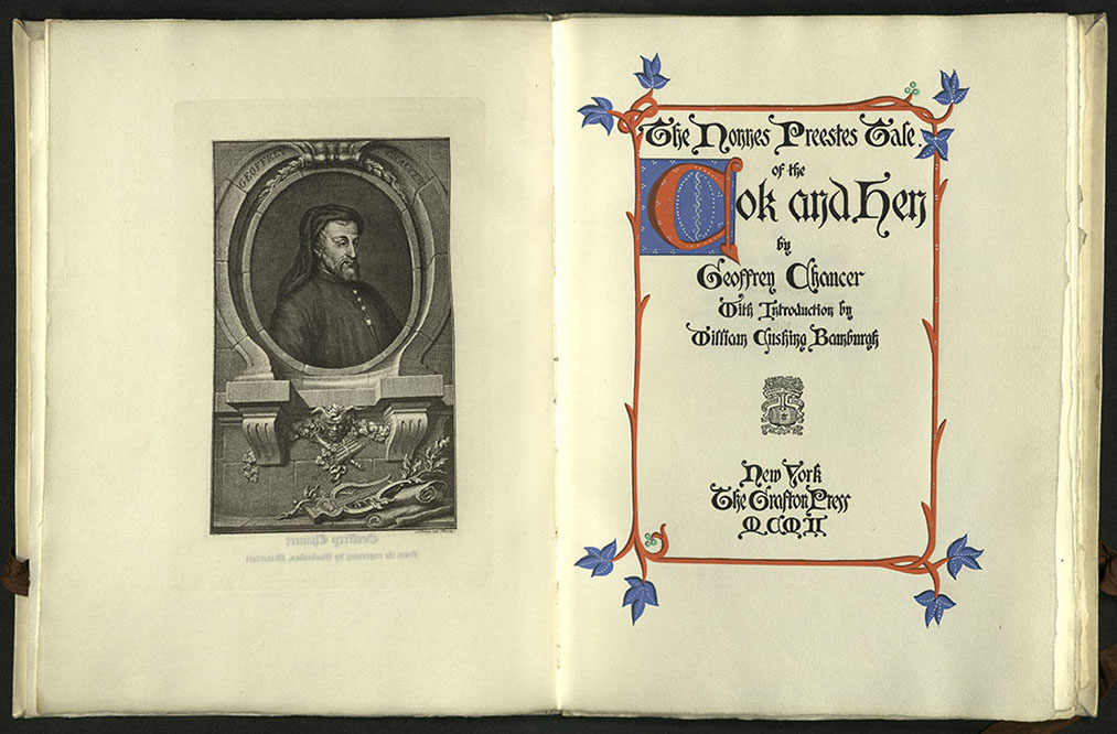 Chaucer, cok and hen... Title page