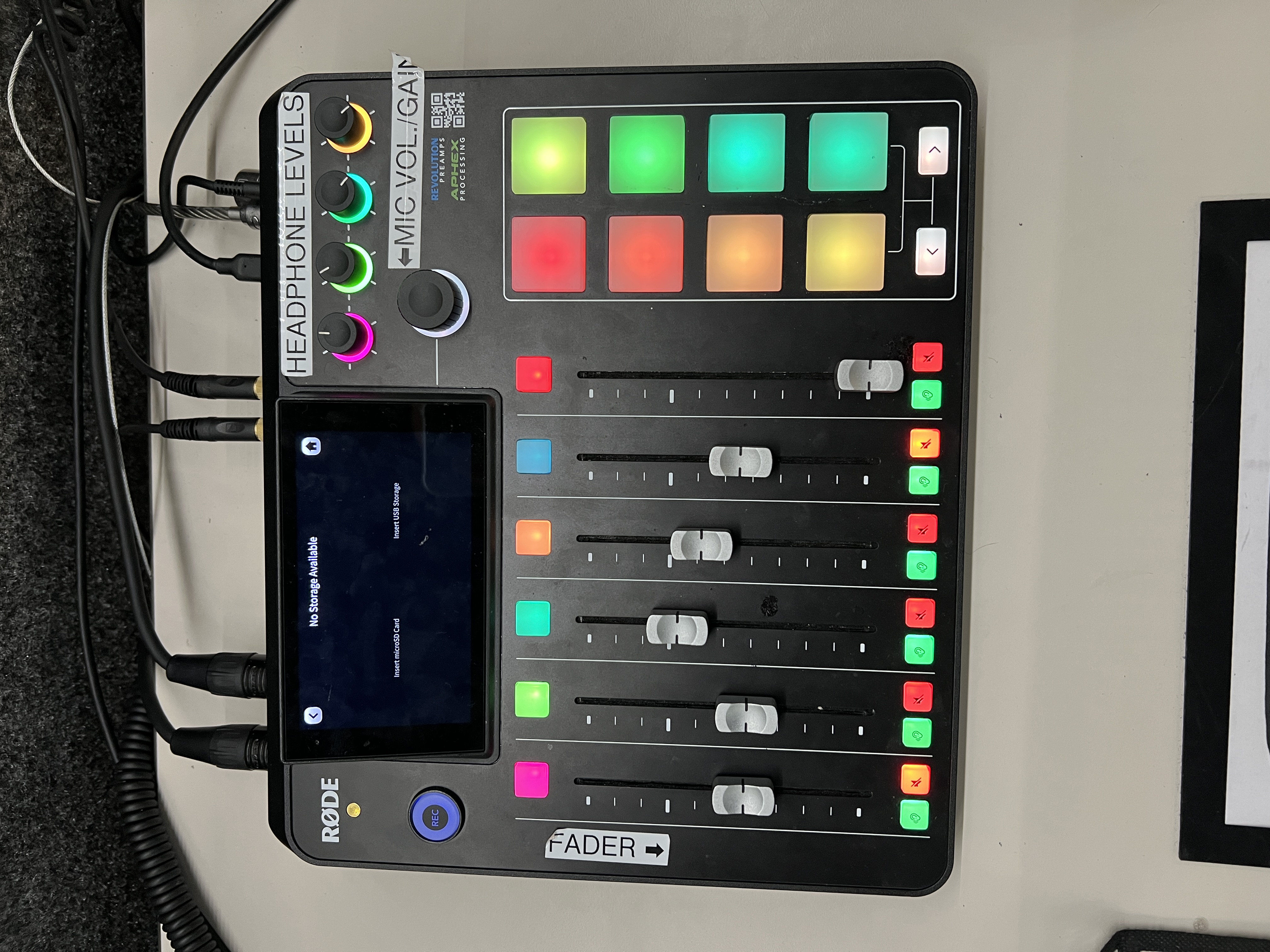 Image of RodeCaster mixer board