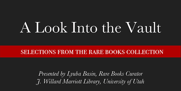 Rare Books Virtual Lecture: Into the Vault