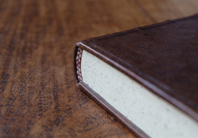 image of leather bound book