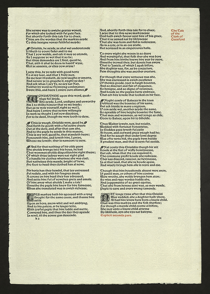 Kelmscott Chaucer, verso