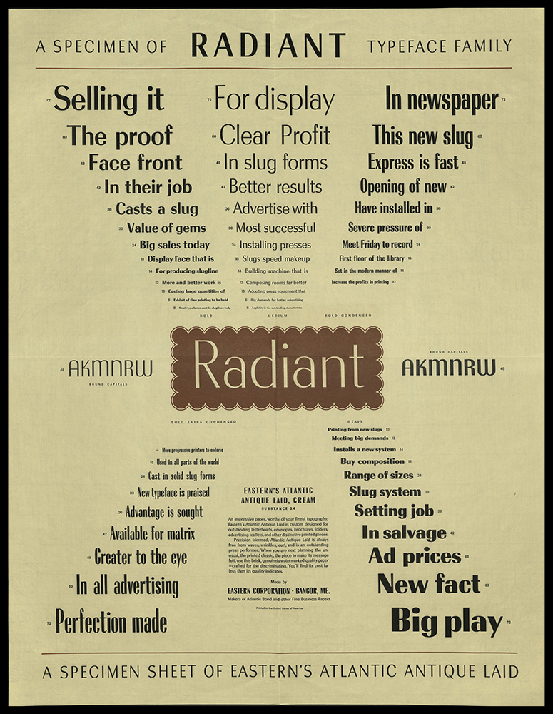 Specimen of Radiant