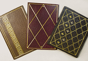 books showing gold tooling 