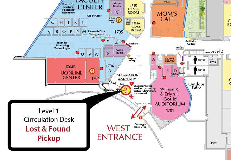 Lost and Found Level 1 Circulation Desk