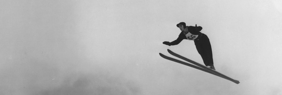 Jack Reddish jumping on Ecker Hill