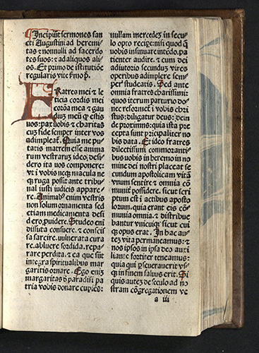 Bishop of Hippo Saint Augustine, Incipiunt sermons sancti augustini ad heremitas, 1487