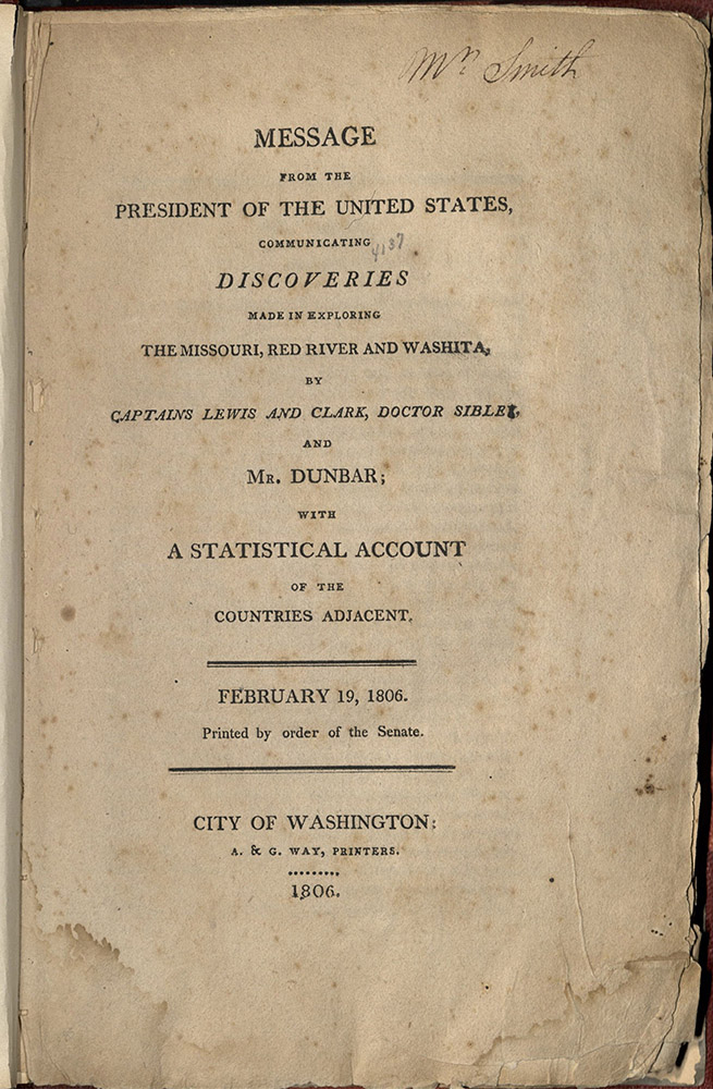 Jefferson, Message From The President…, 1806