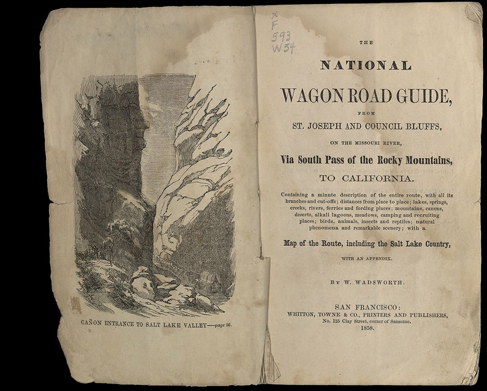Wadsworth, The National Wagon Road Guide, 1858