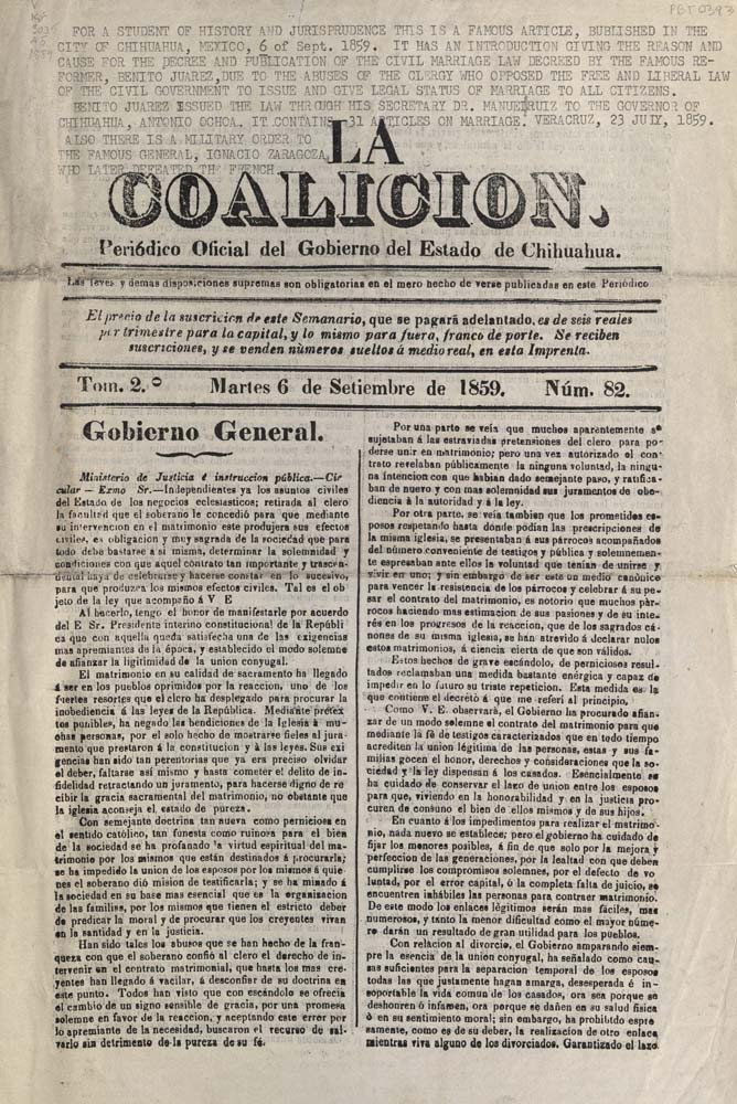 Gobierno General, First Page