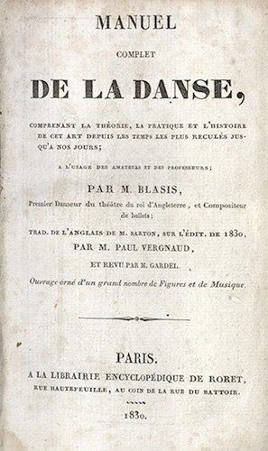 Blasis, Manuel Complet..., 1830