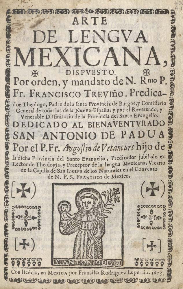 Arte de Lengua Mexicana, Title Page