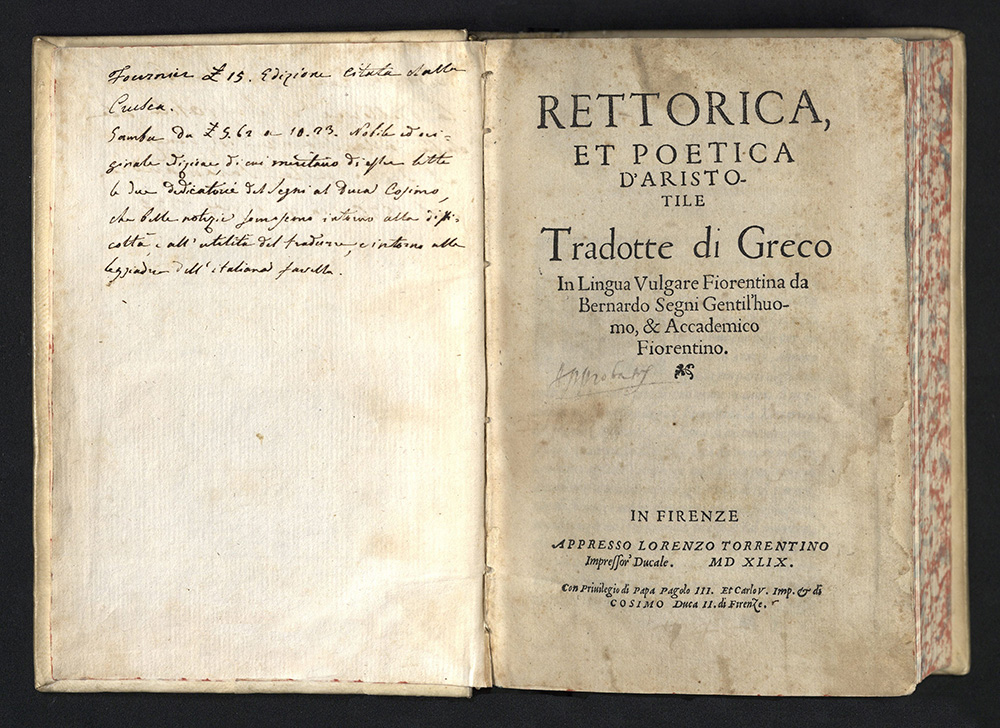 Aristotle, Rettorica, et poetica d’aristotile, 1549