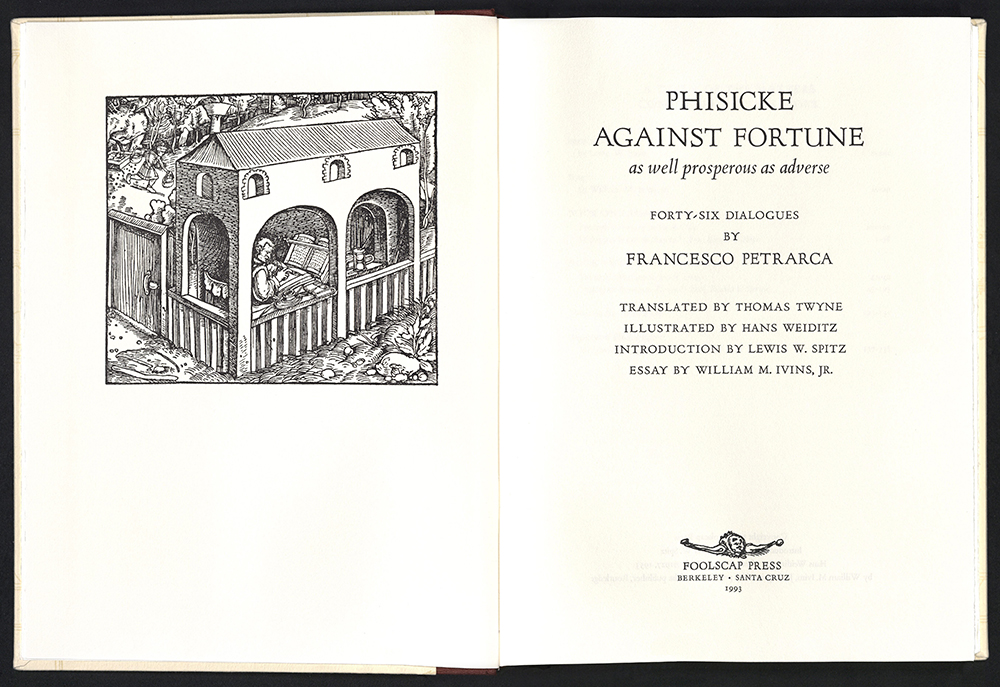 Francesco Petrarca, Phisicke against fortune, Berkeley, Foolscap Press, 1993