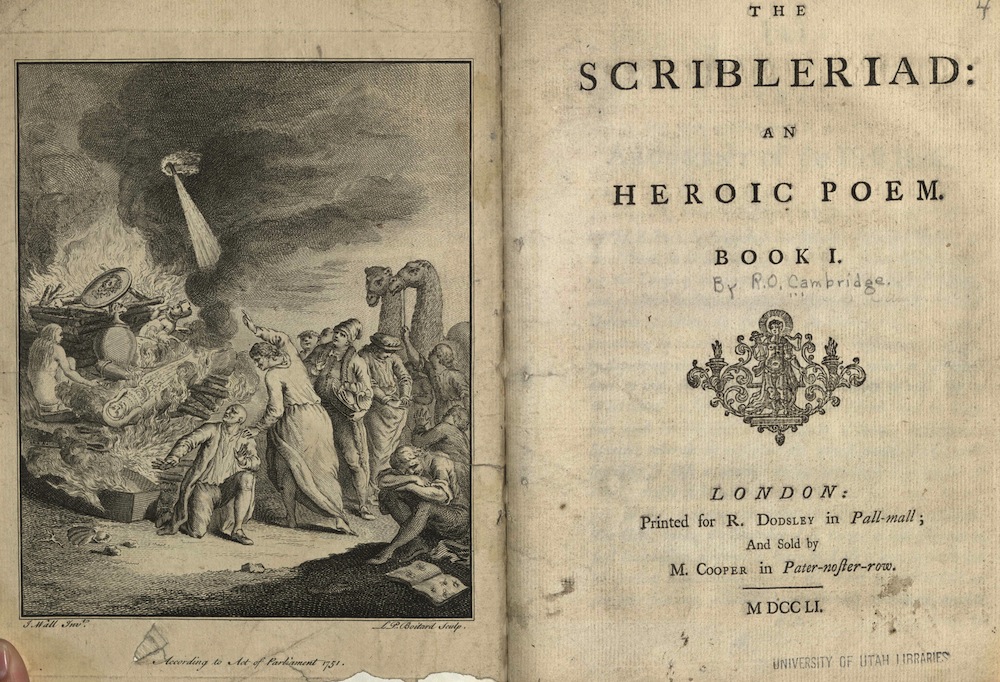 Cambridge, The scribleriad: an heroic poem, 1751