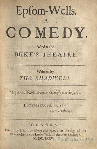 Shadwell, Epsom-Wells, 1676