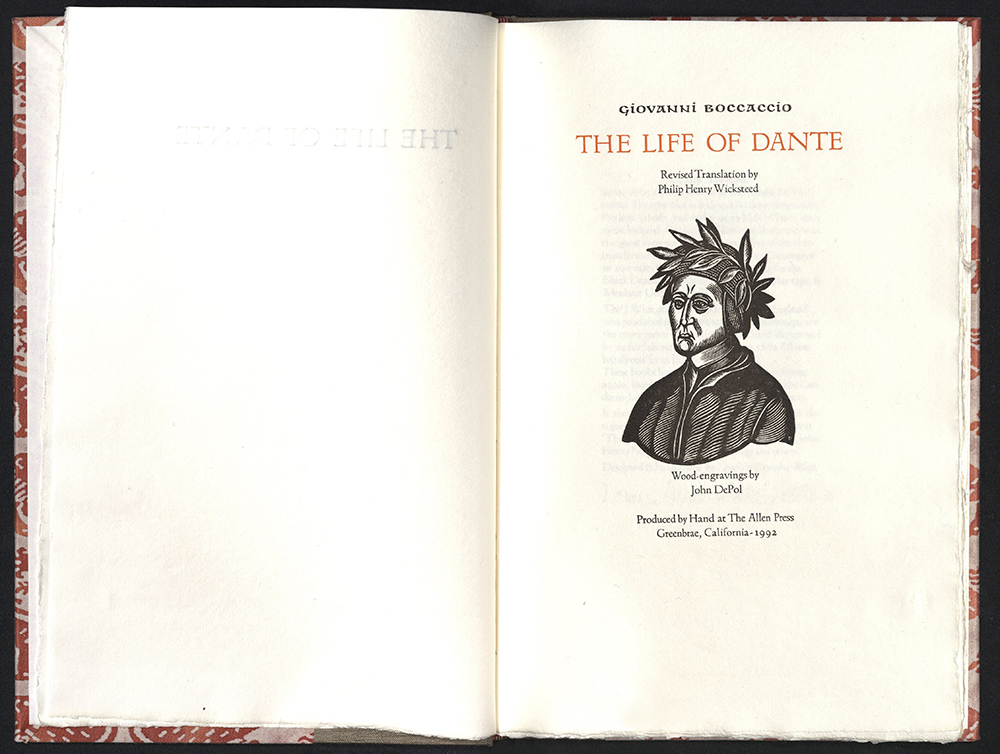 Giovanni Boccaccio, The life of Dante, The Allen Press, 1992