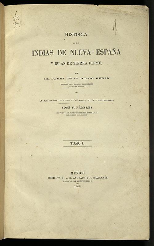 HISTORIA DE LAS INDIAS DE NUEVA-ESPANA Y ISLAS DE…