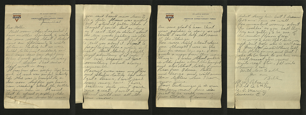 Letter from William J. Putcamp to his mother, dated 17 June 1918