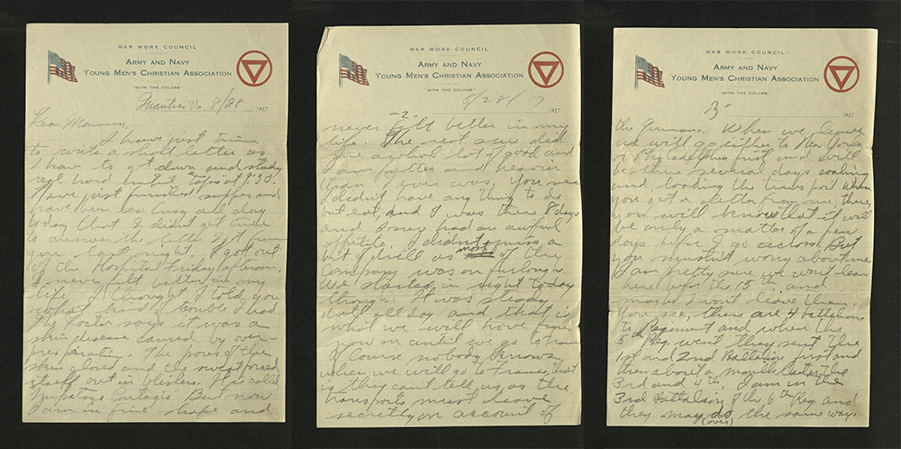 Letter from William J. Putcamp to his mother, dated 28 August 1917