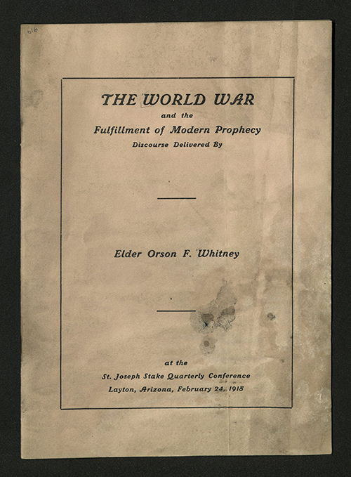 Front Cover of The World War and the Fulfillment of Modern Prophecy..., 1918