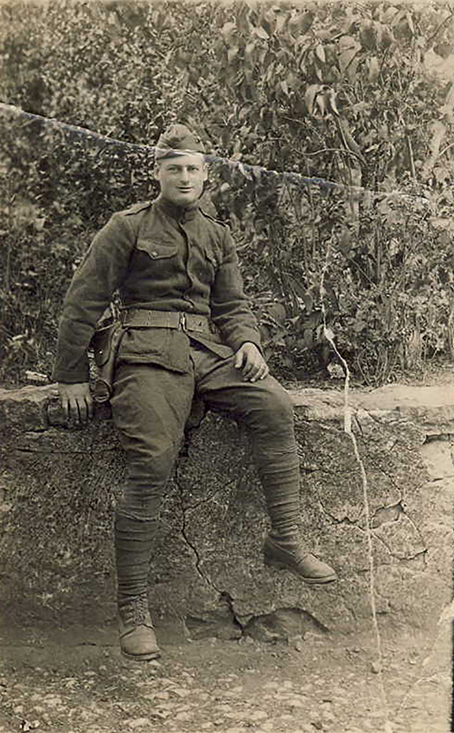 Photograph of William J. Putcamp on his 21st Birthday, Somewhere in France, 6 August 1918