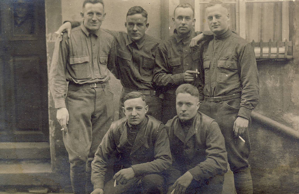 Photograph of William J. Putcamp's with other Marines, Somewhere in France, 1918