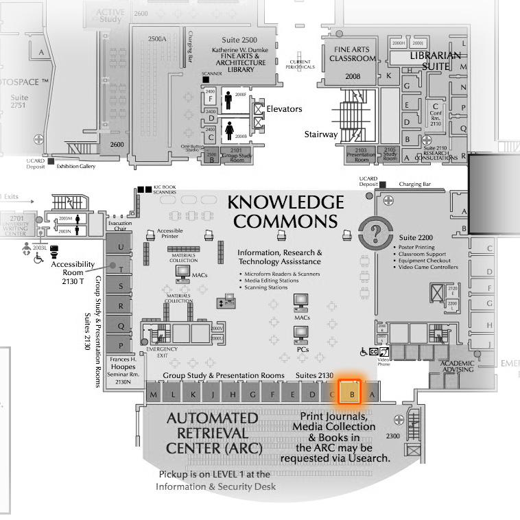 Level 2 Room 2130B highlighted