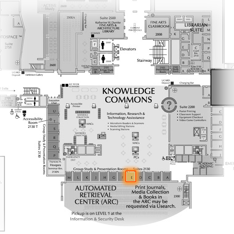 Level 2 Room 2130E highlighted