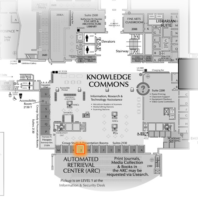 Level 2 Room 2130J highlighted