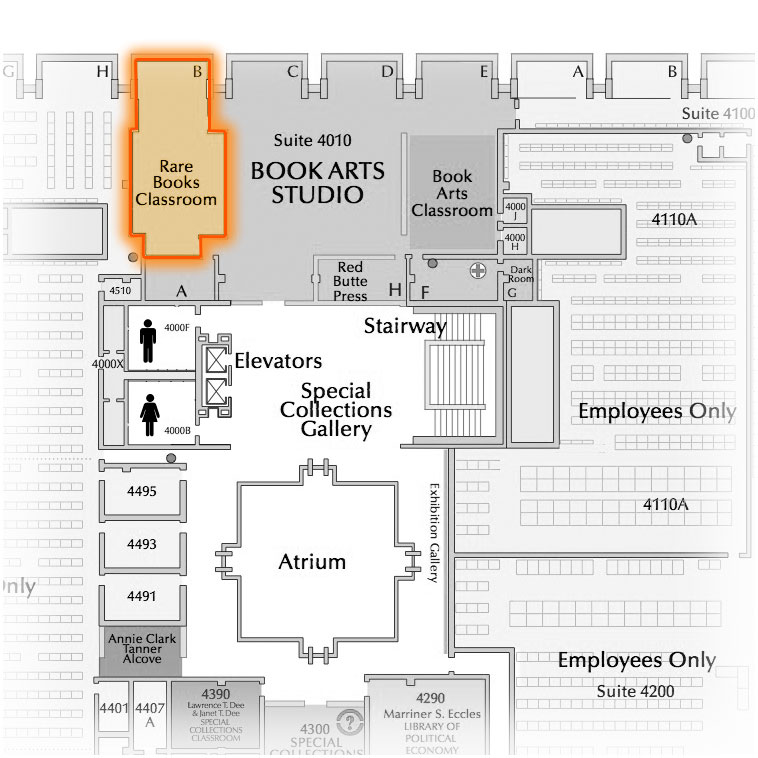 Level 4 Room 4010 North highlighted