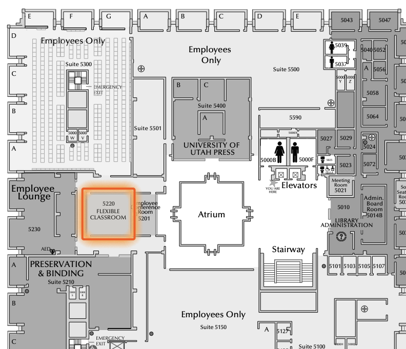 Level 1 Room 5220 highlighted