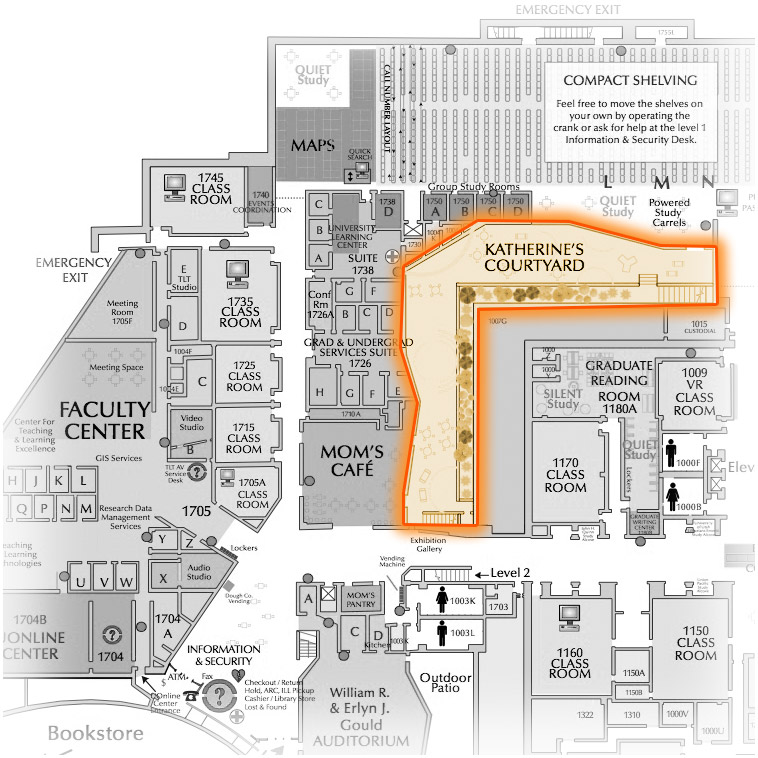 Level 1 Katherine's Courtyard highlighted